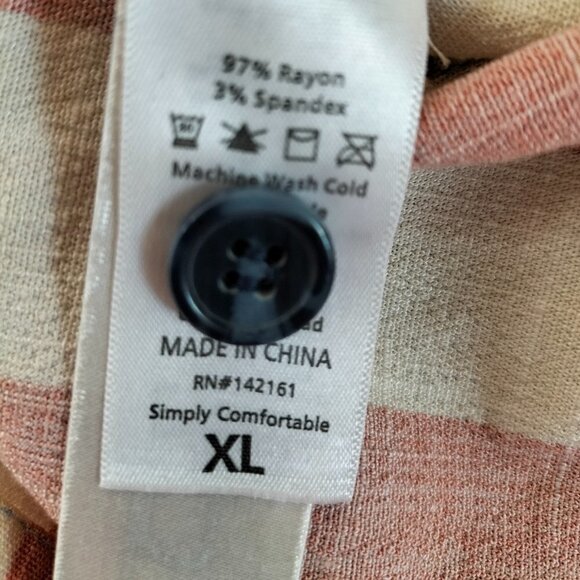 1080)LuLaRoe Blue Peach Striped Tie Waist Skirt Size XL - Picture 7 of 8